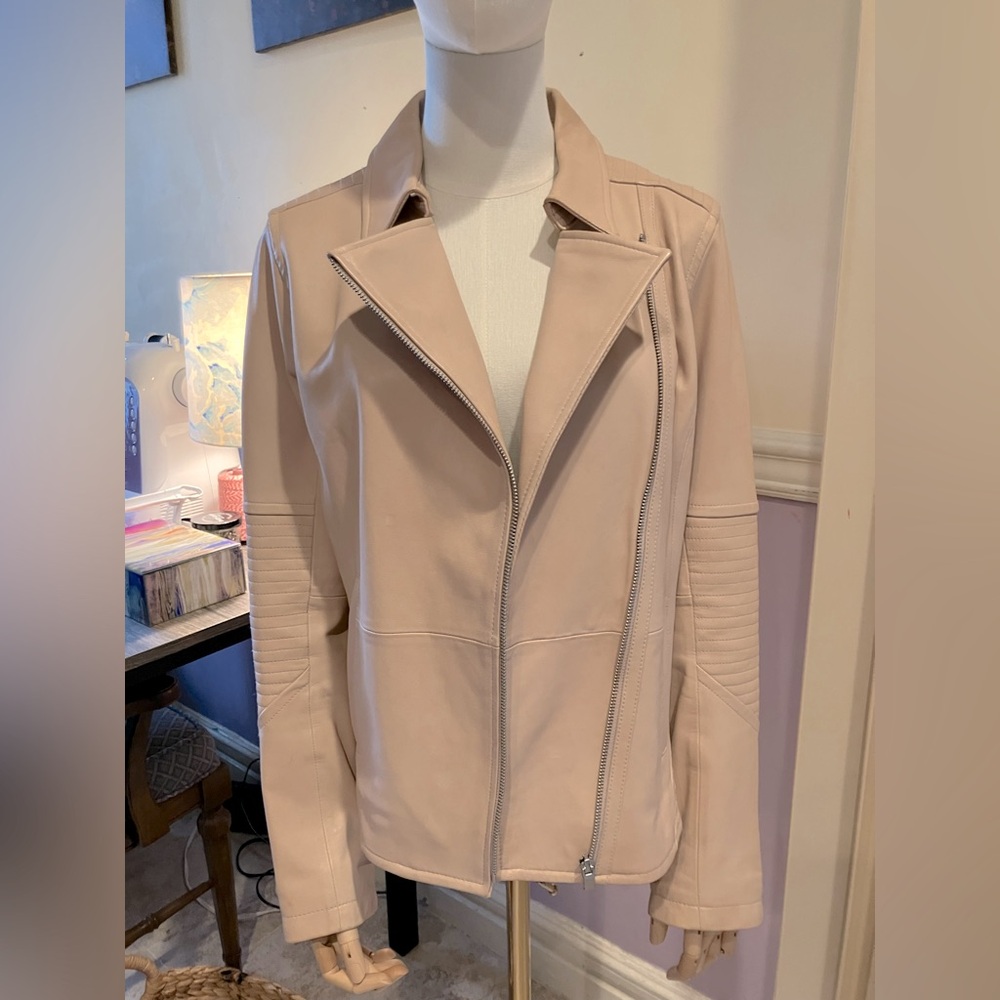 Super soft vegan leather moto jacket from Athleta